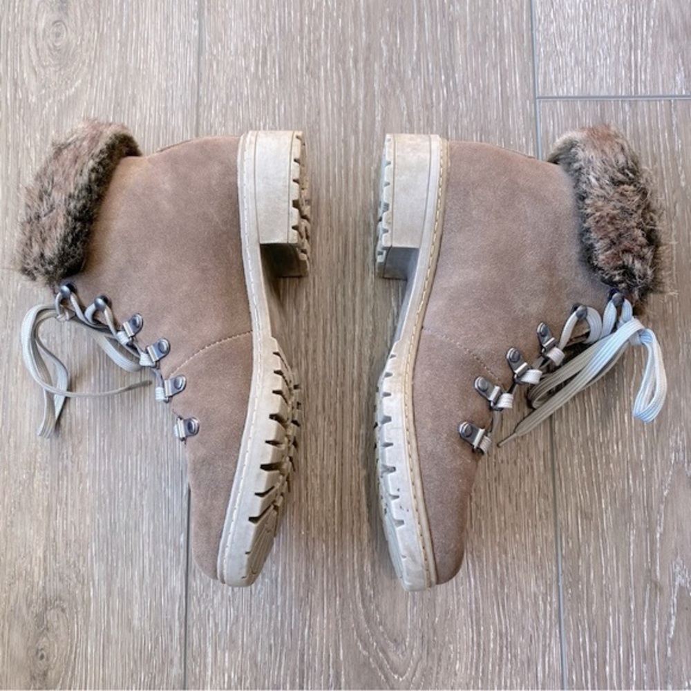 G.H. Bass Aubrey Women's Winter/Hiker Boots Suede and Faux Fur Brown Size 8.5 - Picture 3 of 13